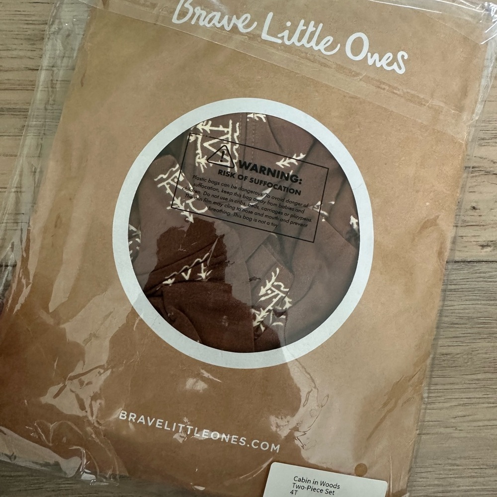 Brave Little Ones Brown Baby two piece set 4t